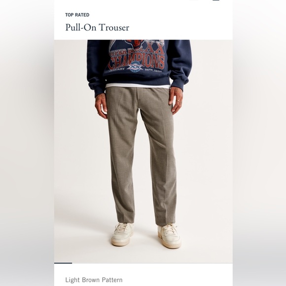 Pull-on Trouser Pants Light Brown Pattern - Picture 3 of 6